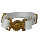 British Army White PVC Parade Belt w/ Buckle - Medium