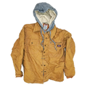 Dickies Brown Quilted Hooded Shirt Jacket - Small