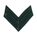 British Army Corporal Gold on Green Rank Patch