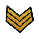 British Army Sergeant Gold on Green Rank Patch