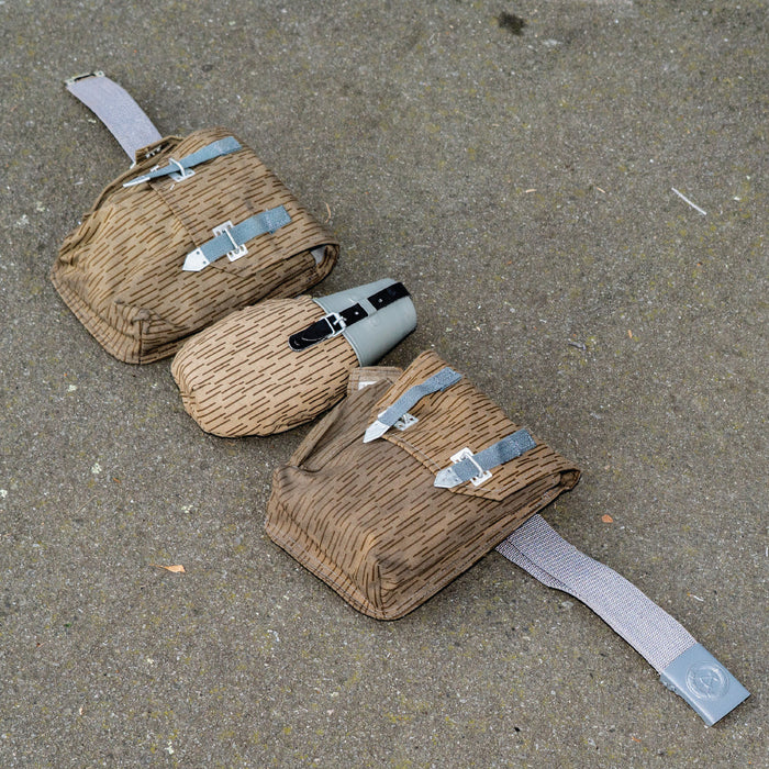 East German Rain Camo Canteen Set - East German Army Surplus - Canteens & Bottles