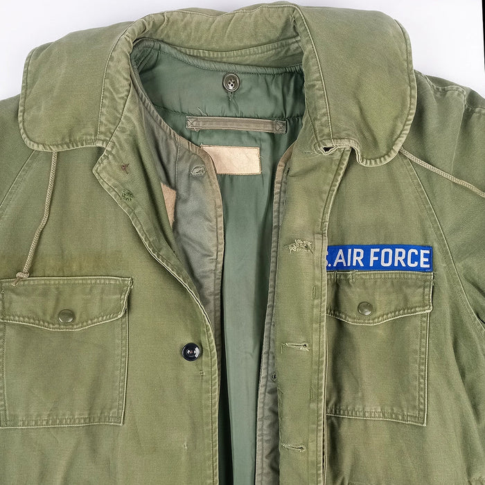 USAF OG 107 Wind Resistant Sateen Jacket 1965 with Liner - Large Long - US Air Force Surplus - Field Jackets