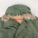 N-3B Jacket with Orange Interior and Fur Ruff - XL - Unbranded - Flight Jackets