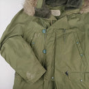 US N-3B OD Jacket with Fur Ruff 1972 - M - US Air Force Surplus - Flight Jackets
