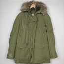 US N-3B OD Jacket with Fur Ruff 1972 - M - US Air Force Surplus - Flight Jackets