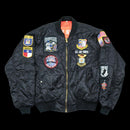 MA-1 Black Flight Jacket with Novelty Patches - US Air Force Surplus - Flight Jackets