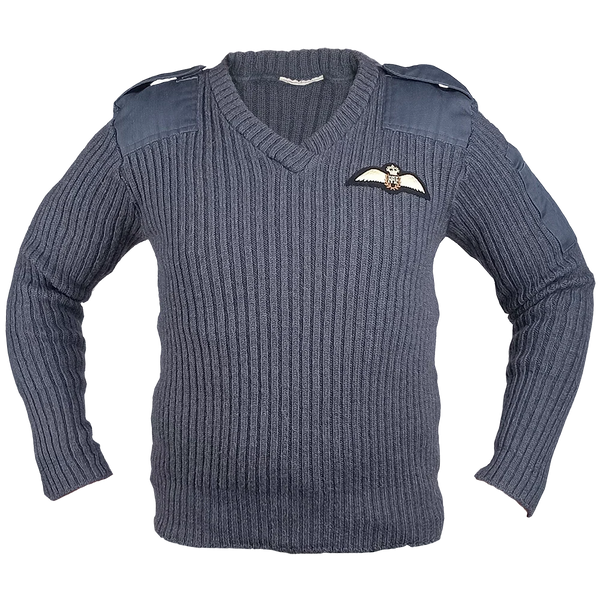 British RAF V-Neck Wool Jersey - British Army Surplus - Fleeces & Jerseys