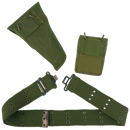 Belgian OD Pistol Belt With Holster - Belgian Army Surplus - Holsters