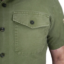 British Olive Cotton Short Sleeve Shirt