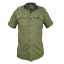 British Olive Cotton Short Sleeve Shirt