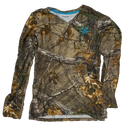 Realtree Women's Camo V-Neck Long Sleeve T-Shirt - Large