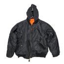 Rothco Black MA-1 Flight Jacket with Hood - Large