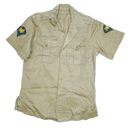 US Army 1950s Khaki Short Sleeve Shirt - Small