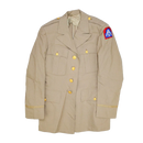 US Army WW2 Khaki Officers Service Dress Jacket - 37R, Small - US Army Surplus - Dress Jackets