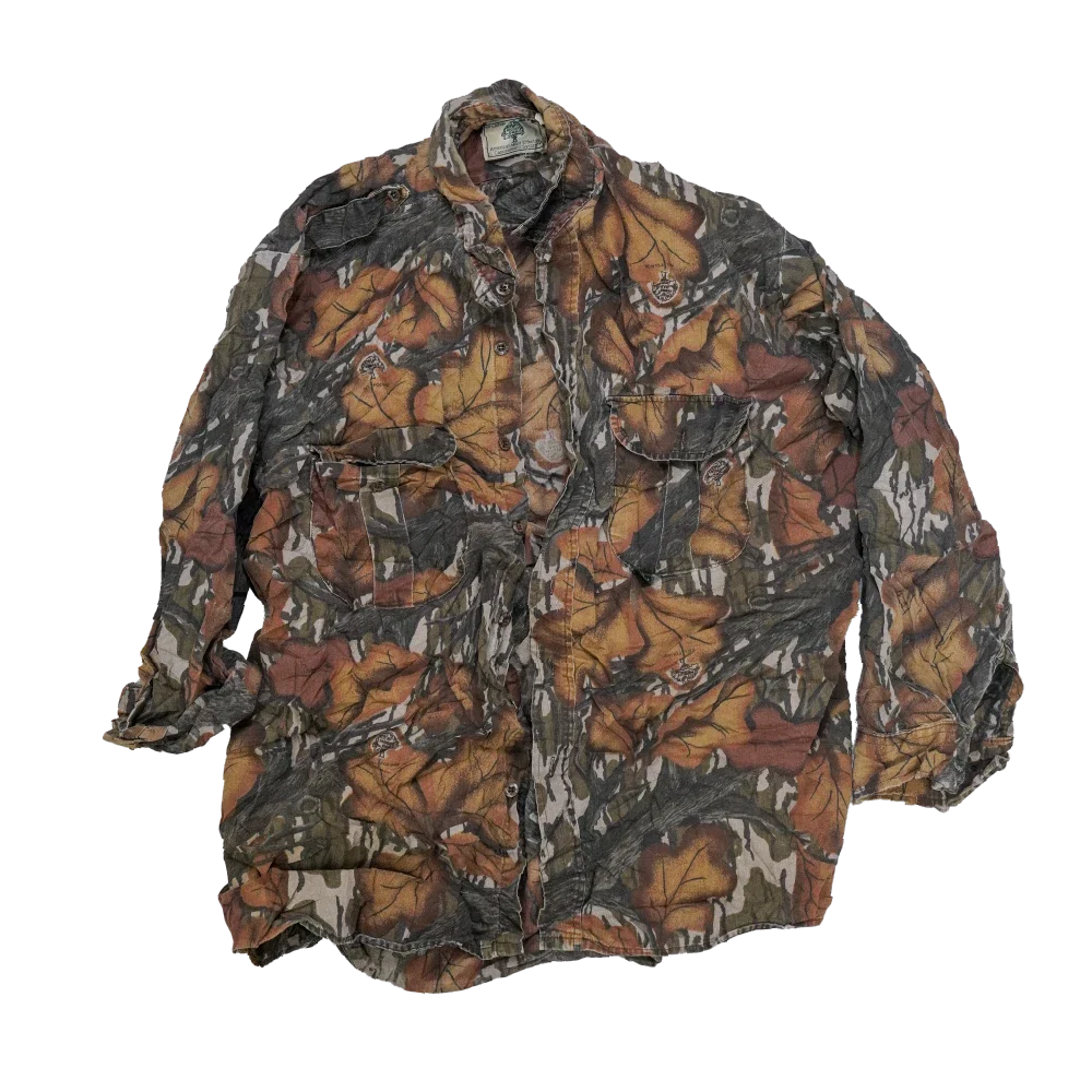 US Made Mossy Oak Fall Camo Field Shirt - XLarge