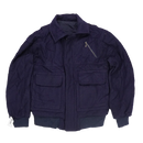 Wool Navy Blue Bomber Jacket - Medium - Army & Outdoors - Flight Jackets