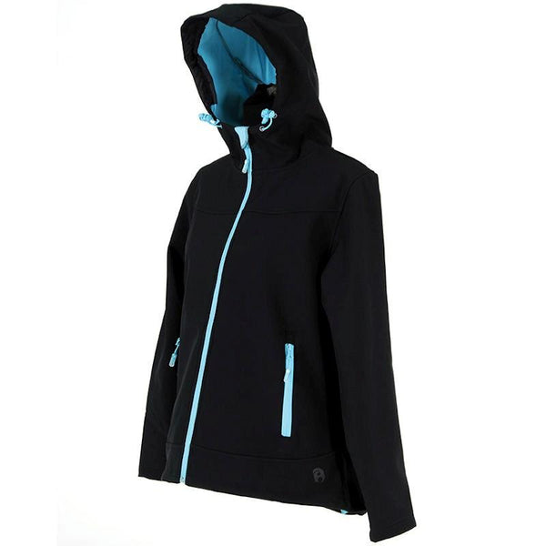 Rosella Ebony Softshell Jacket (blue trim)