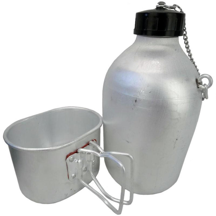 Genuine French Army Surplus Field Flask/Canteen Plus Cup And Cover Aluminium In General / Misc - Foto 8