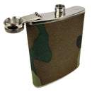 Camo Cover 8oz Hip Flask - Mil-Tec - Gifts & Novelties