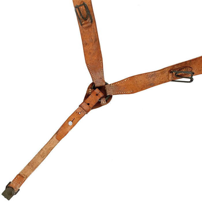 Czech Army Y-Strap Leather Suspenders